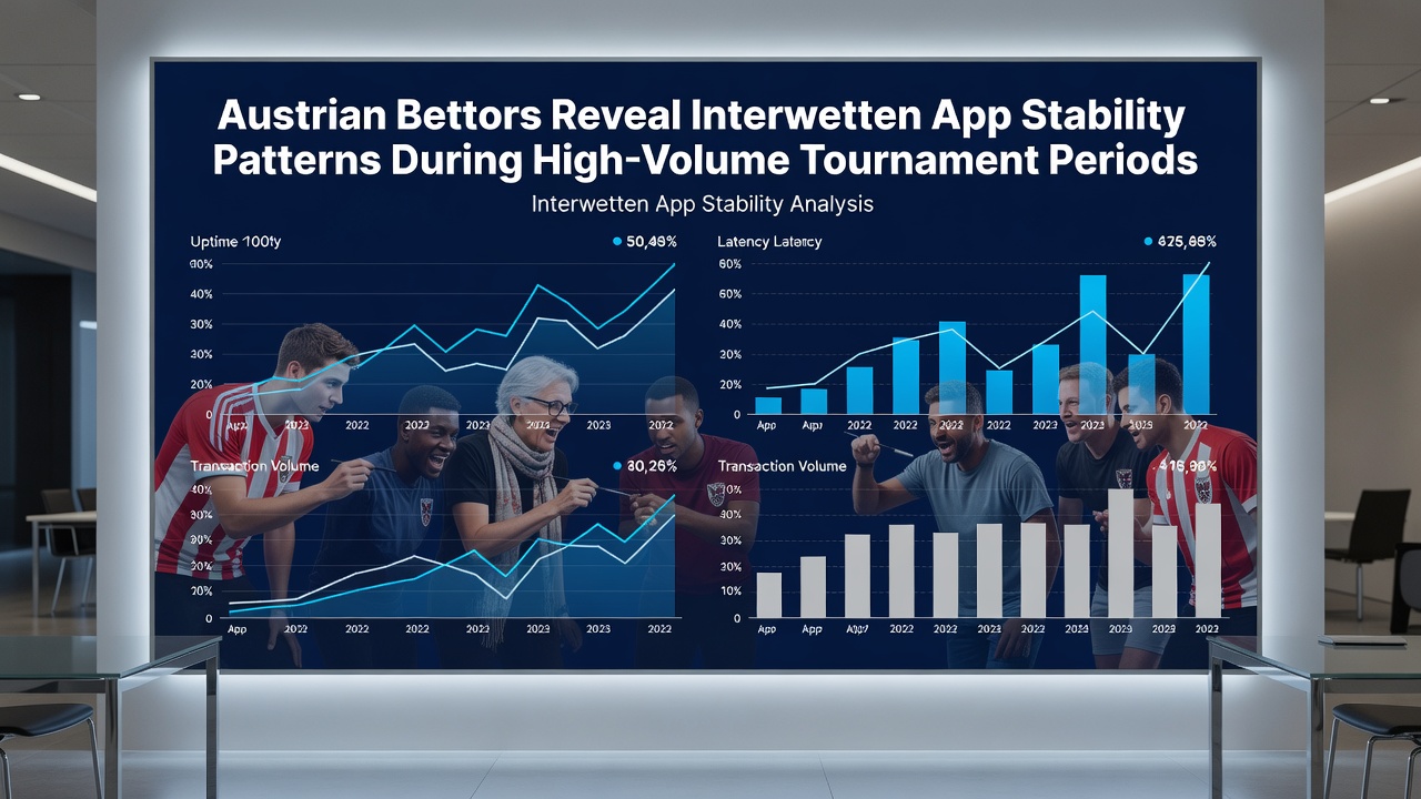Austrian bettors reviewing Interwetten app performance metrics on mobile devices during peak tournament hours